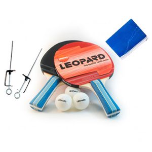 Set De Ping Pong Leopard 2 Paletas + 3 Pelotas + Red